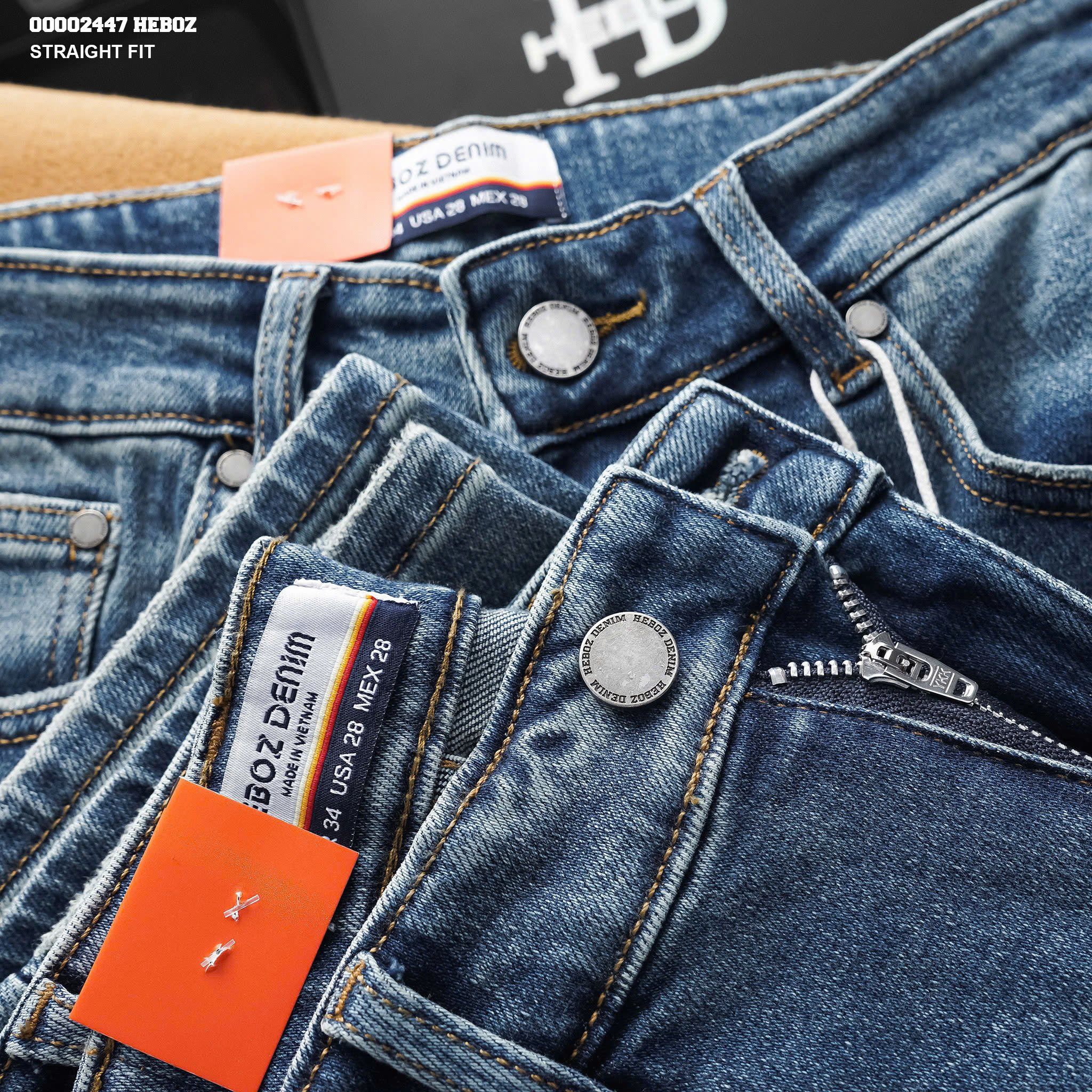 Quần jean nam Heboz dáng straight fit 090 - 00002447