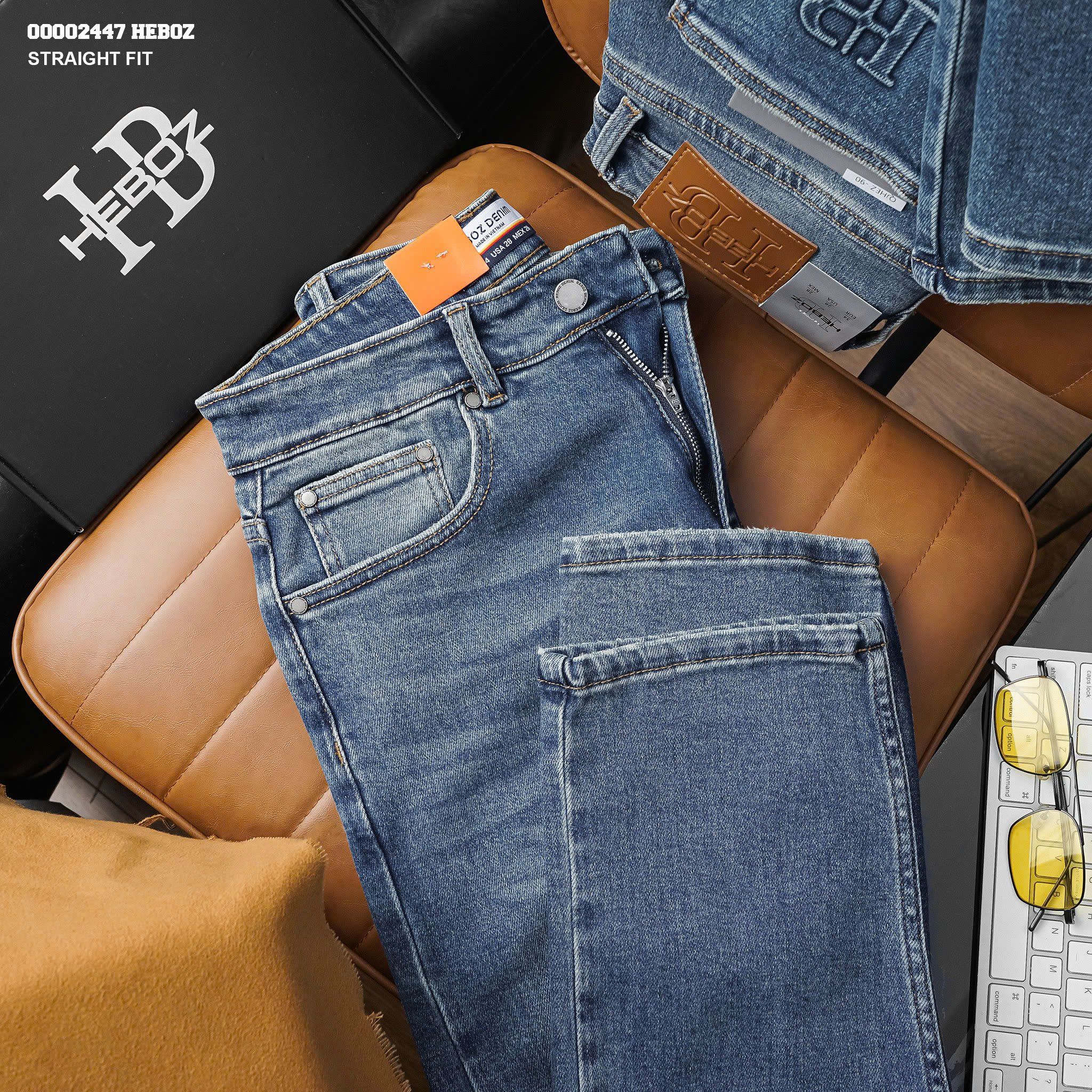 Quần jean nam Heboz dáng straight fit 090 - 00002447