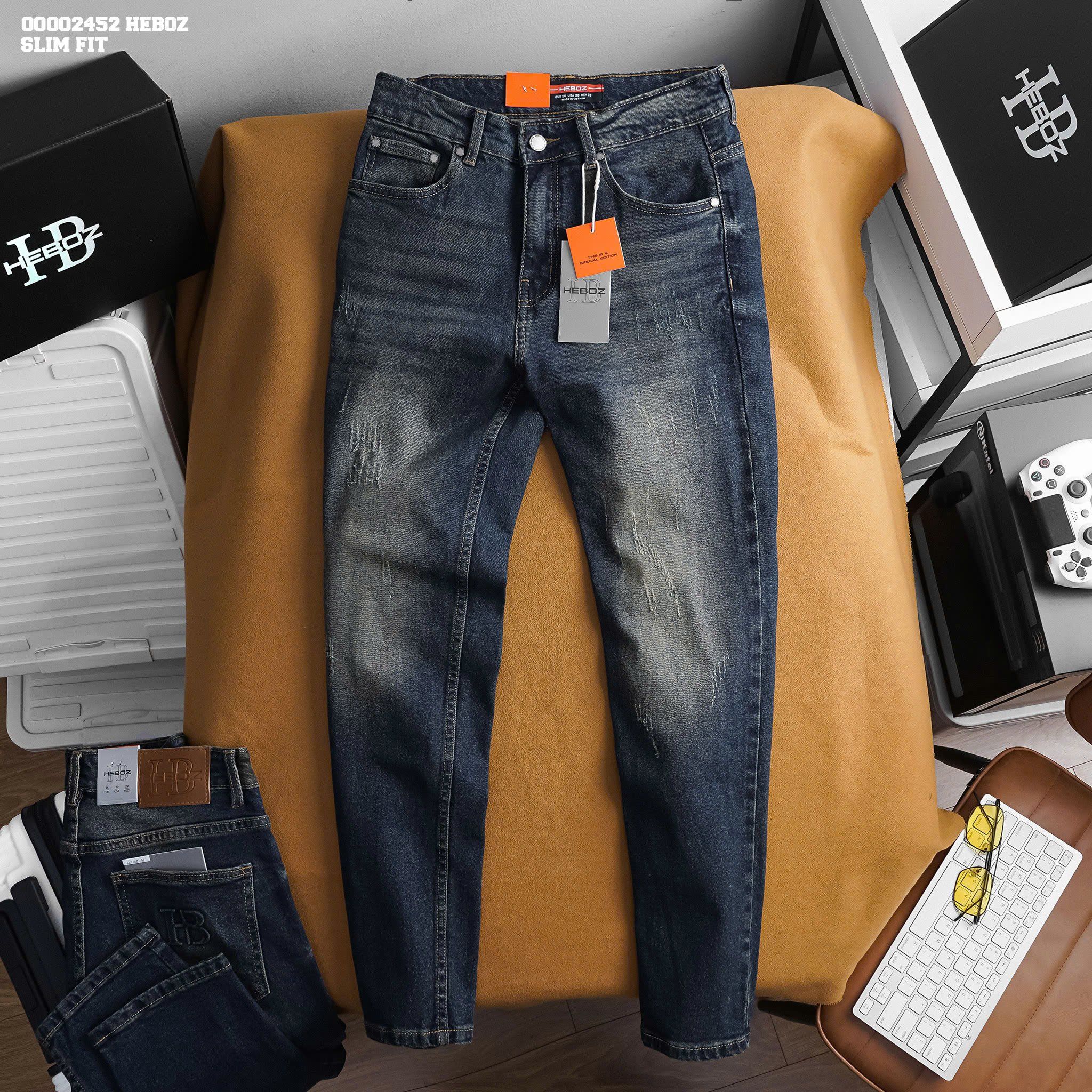 Quần jean nam Heboz basic dáng slim 092 - 00002452