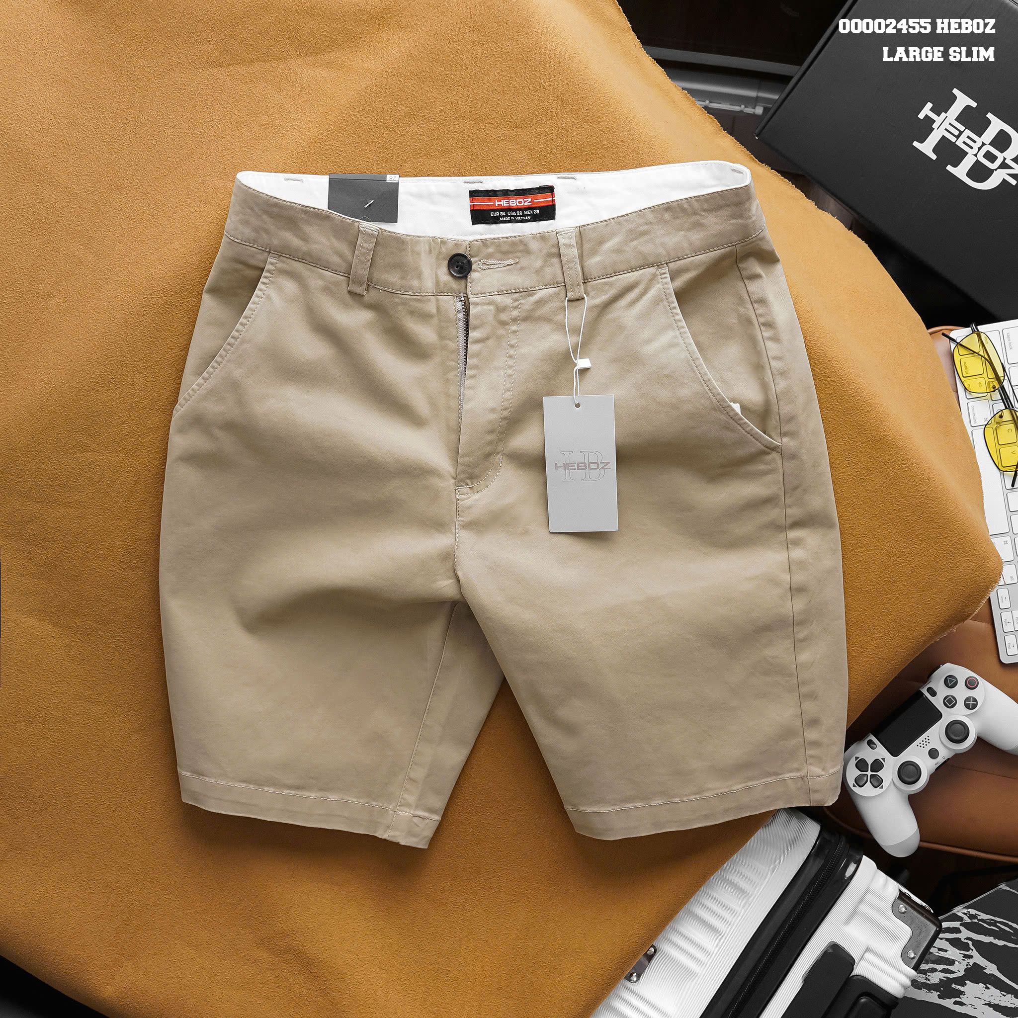 Quần short nam Heboz kaki classic 3M - 00002455