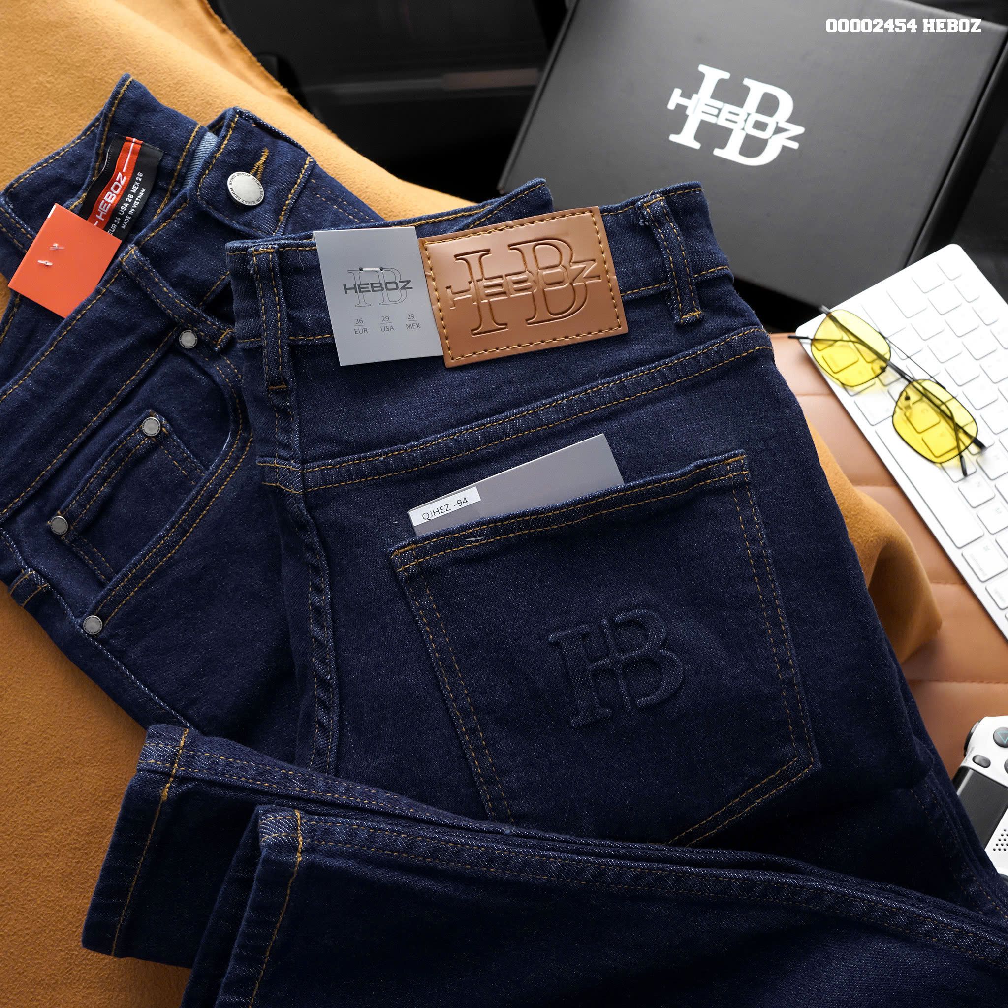 Quần jean nam Heboz dáng slim indigo xanh 094 - 00002454