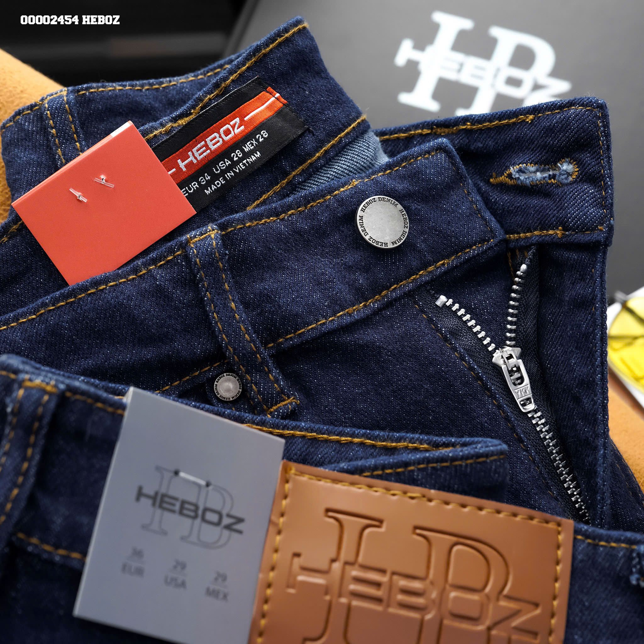 Quần jean nam Heboz dáng slim indigo xanh 094 - 00002454