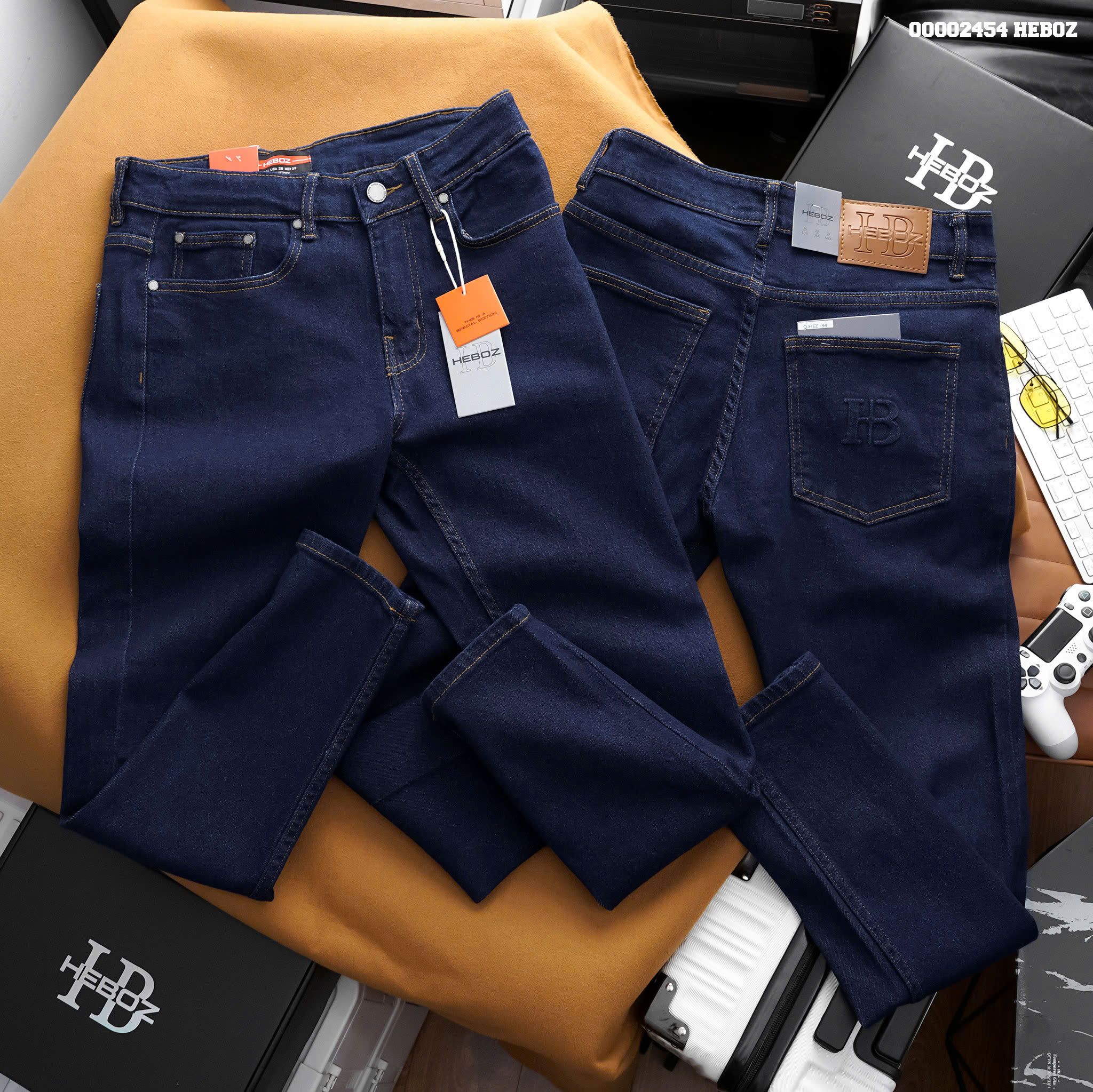 Quần jean nam Heboz dáng slim indigo xanh 094 - 00002454