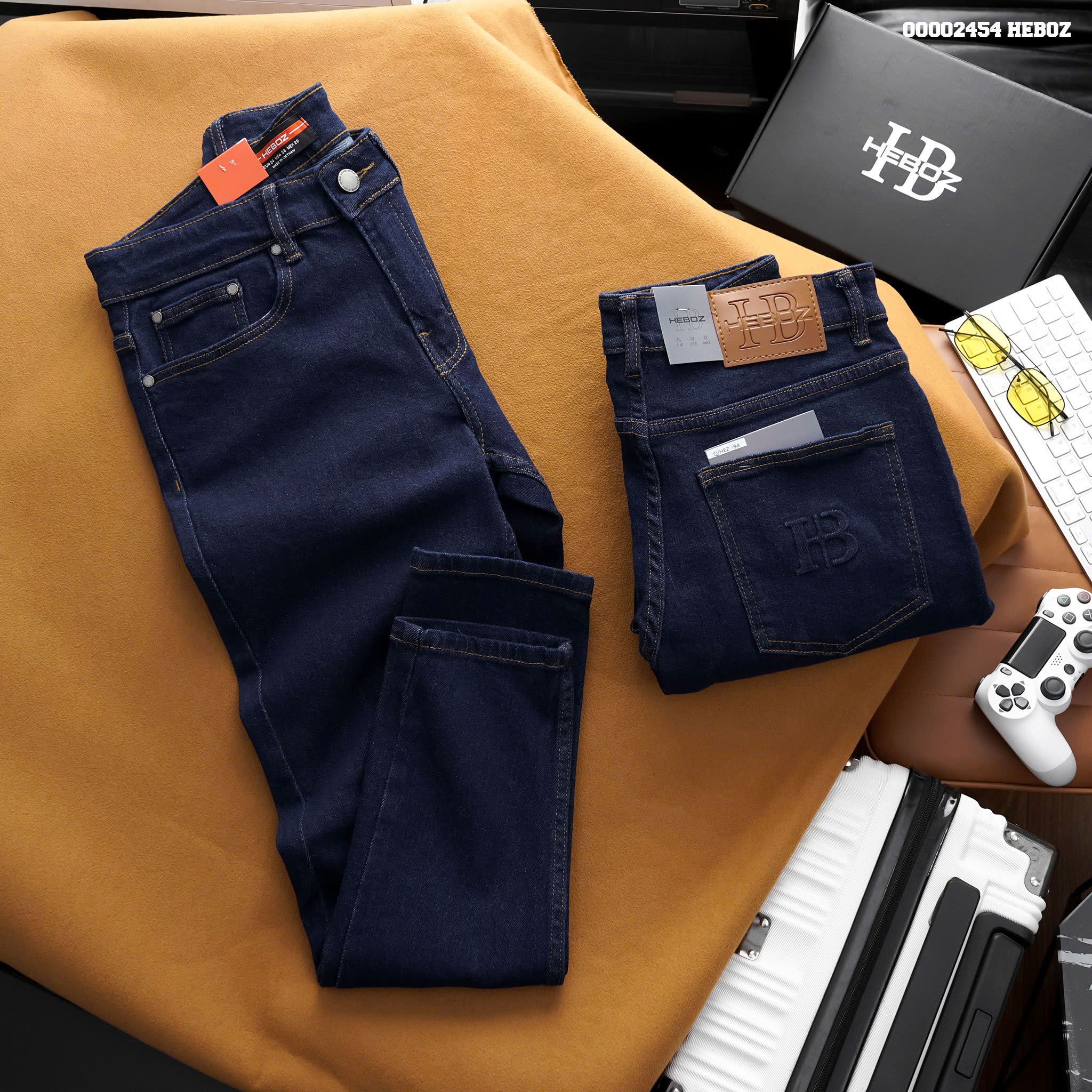 Quần jean nam Heboz dáng slim indigo xanh 094 - 00002454