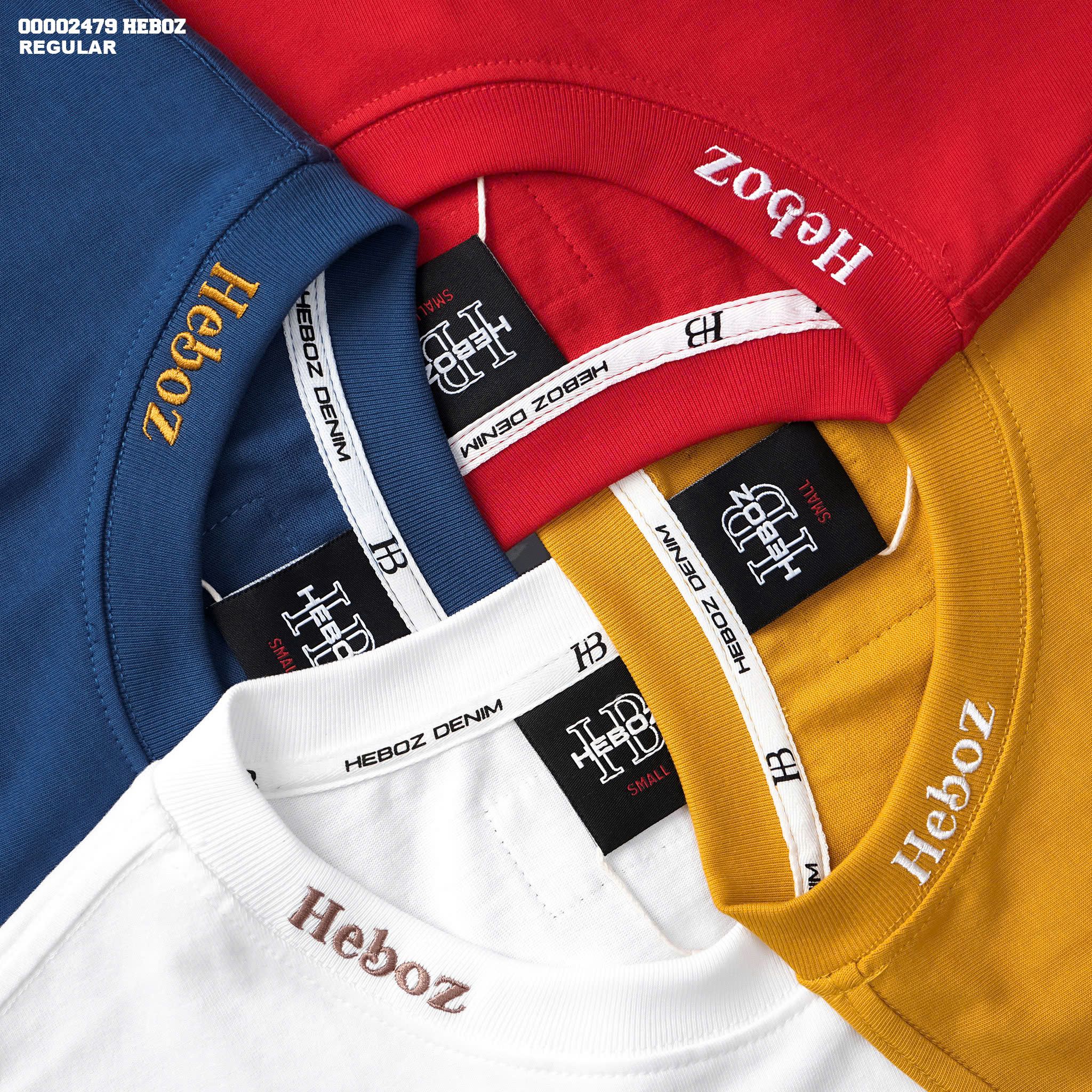Áo thun nam Heboz logo thêu cổ 5M - 00002479
