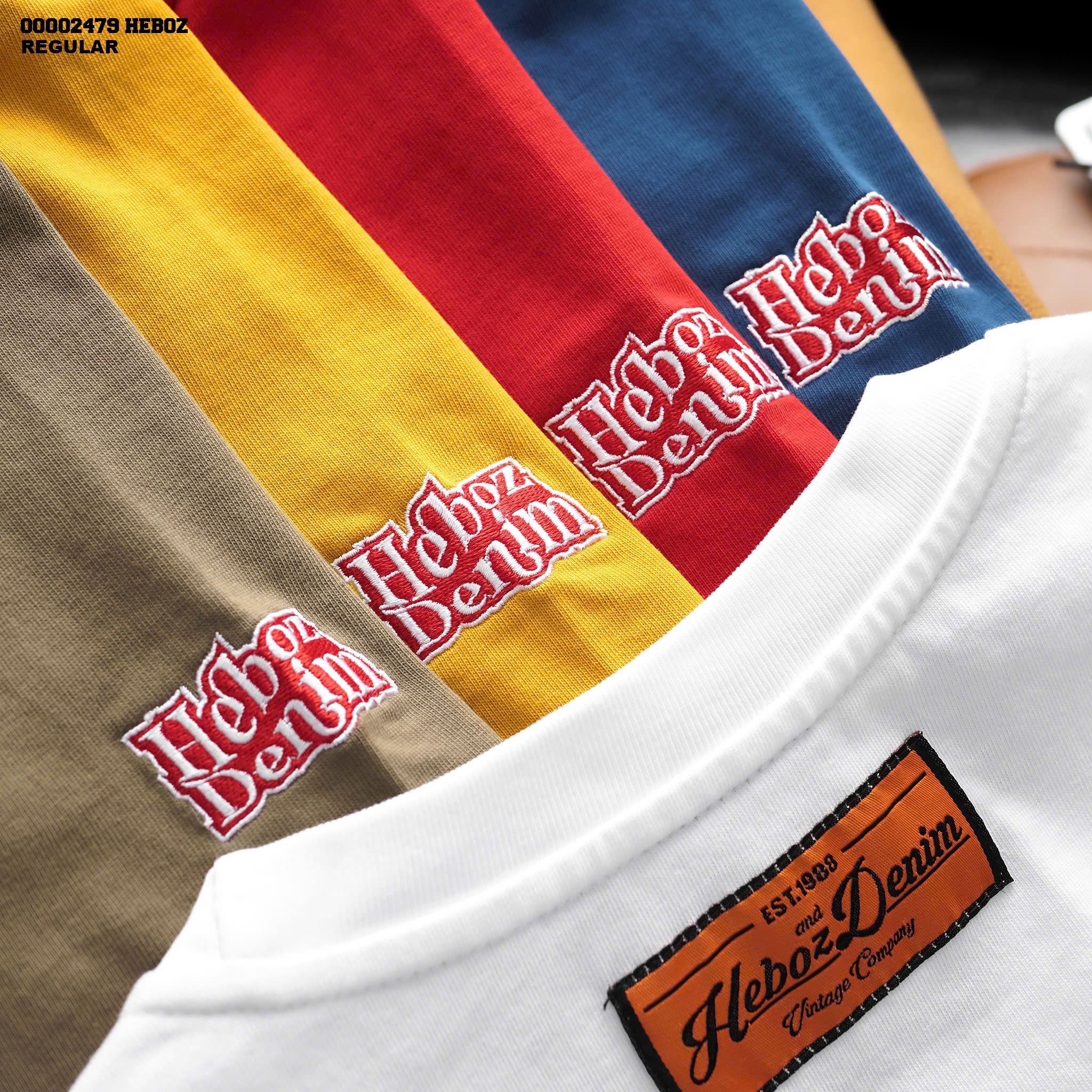 Áo thun nam Heboz logo thêu cổ 5M - 00002479