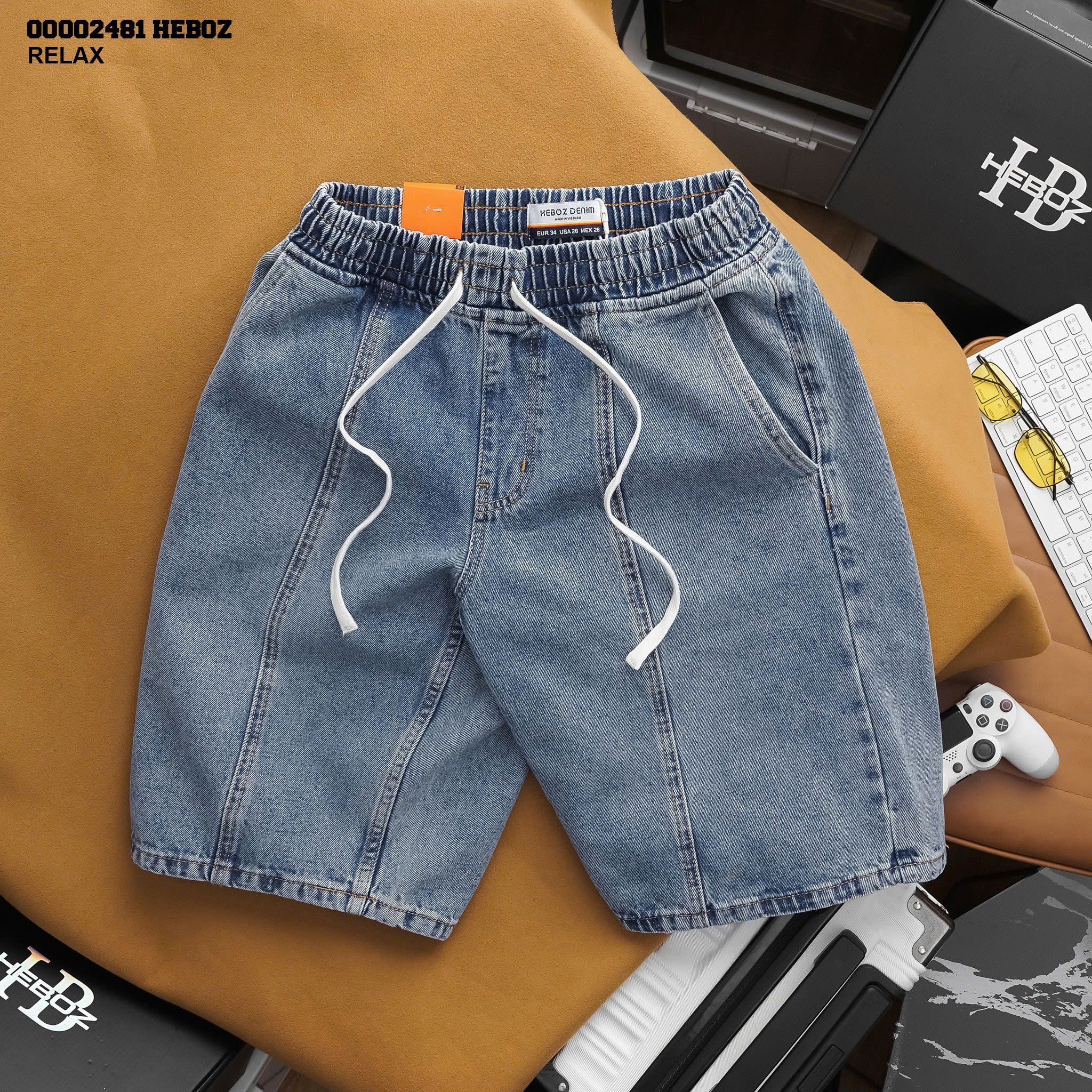 Quần short jean nam Heboz dáng relaxed fit S096 - 00002481