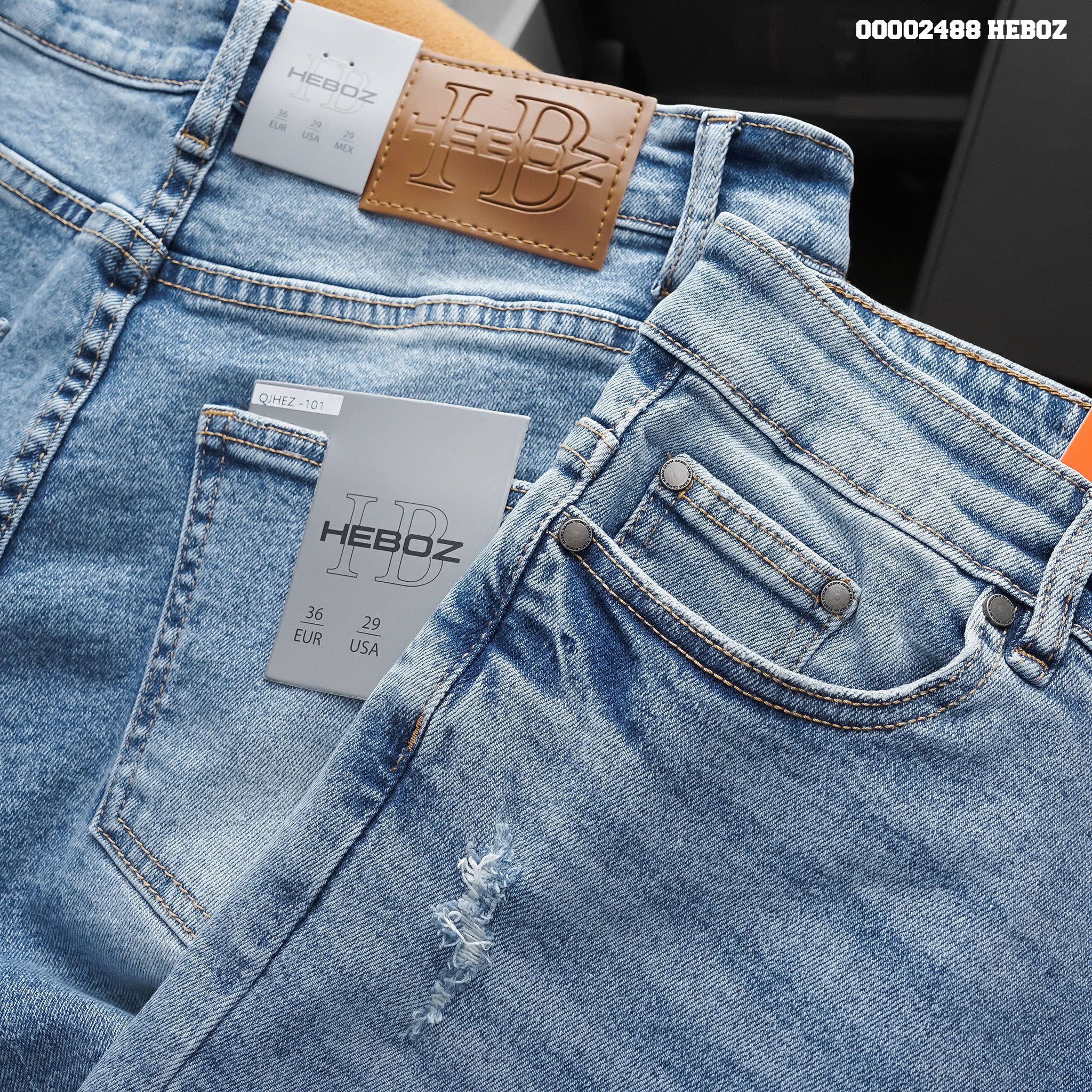 Quần jean nam Heboz basic dáng slim D101 - 00002488