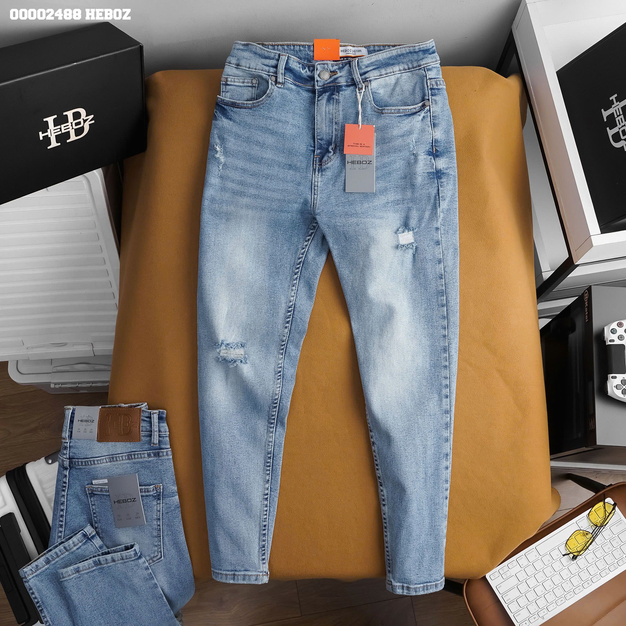Quần jean nam Heboz basic dáng slim D101 - 00002488
