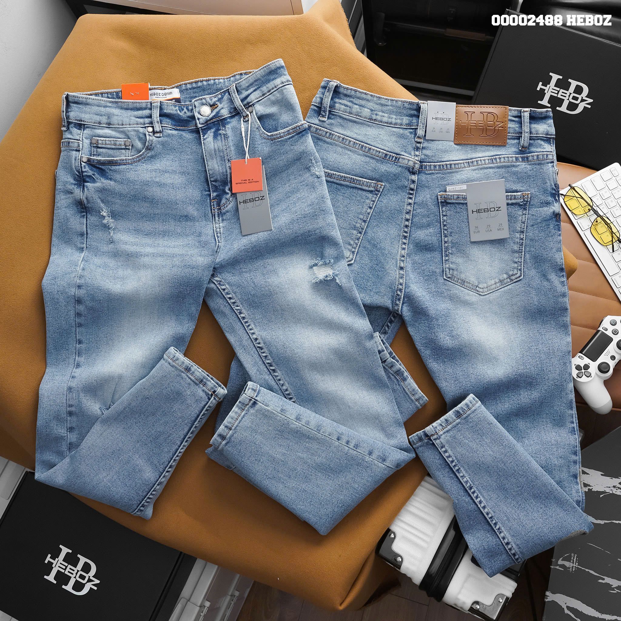 Quần jean nam Heboz basic dáng slim D101 - 00002488