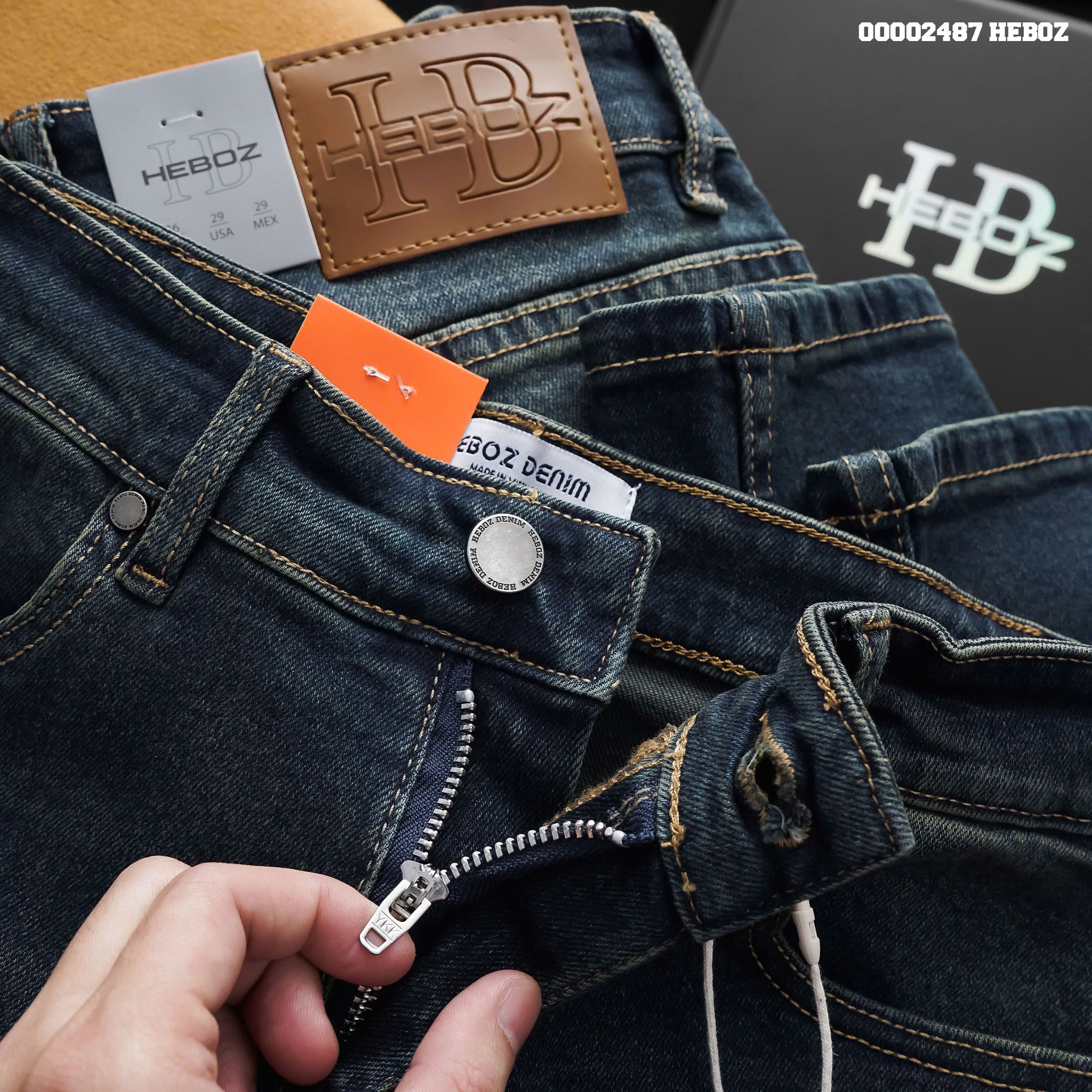 Quần jean nam Heboz basic dáng slim D100 - 00002487