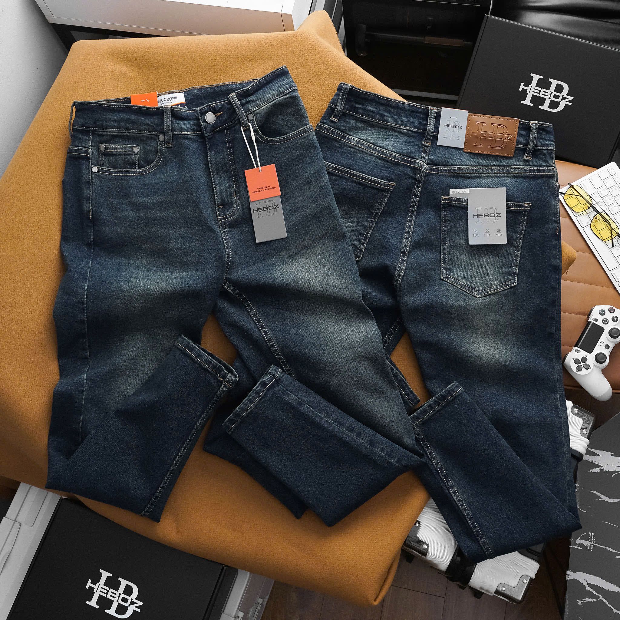 Quần jean nam Heboz basic dáng slim D100 - 00002487
