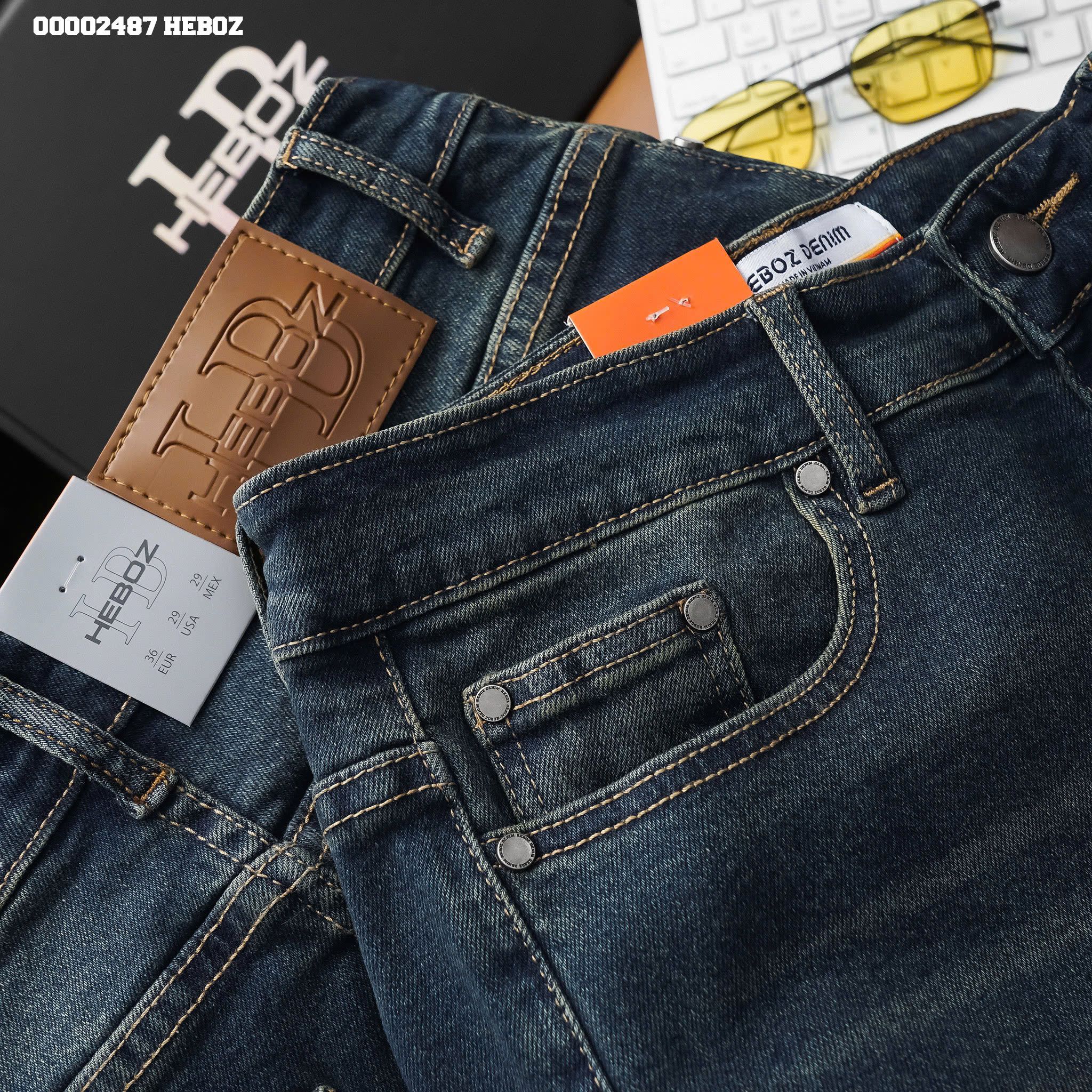 Quần jean nam Heboz basic dáng slim D100 - 00002487