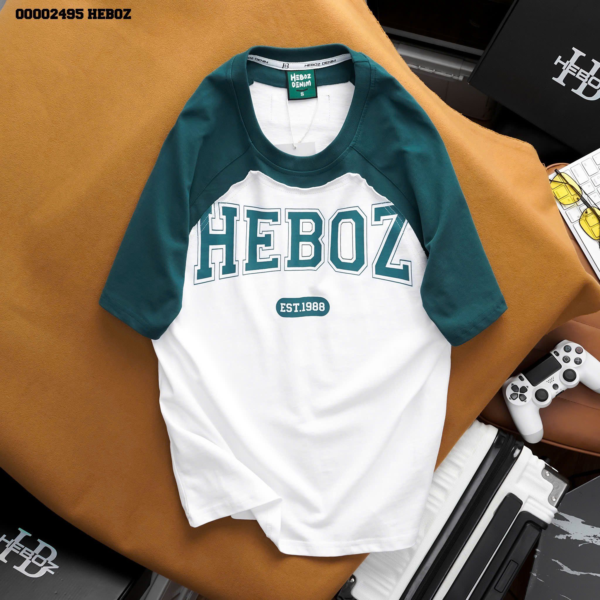 Áo thun nam Heboz raglan logo 2M - 00002495