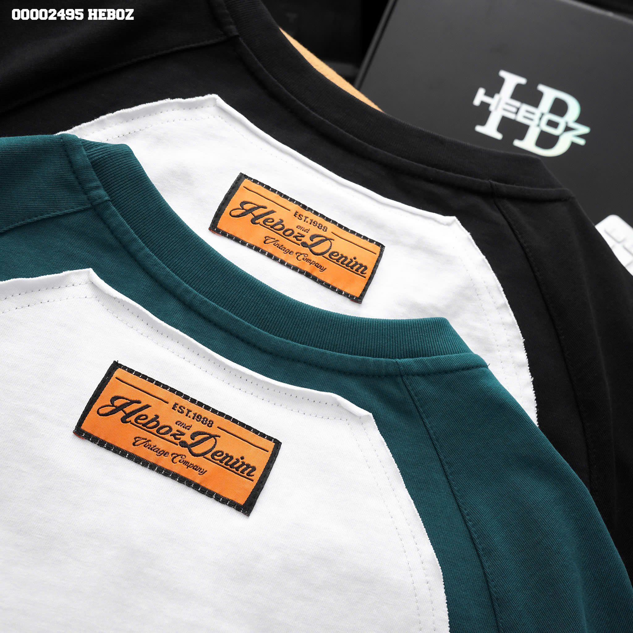 Áo thun nam Heboz raglan logo 2M - 00002495