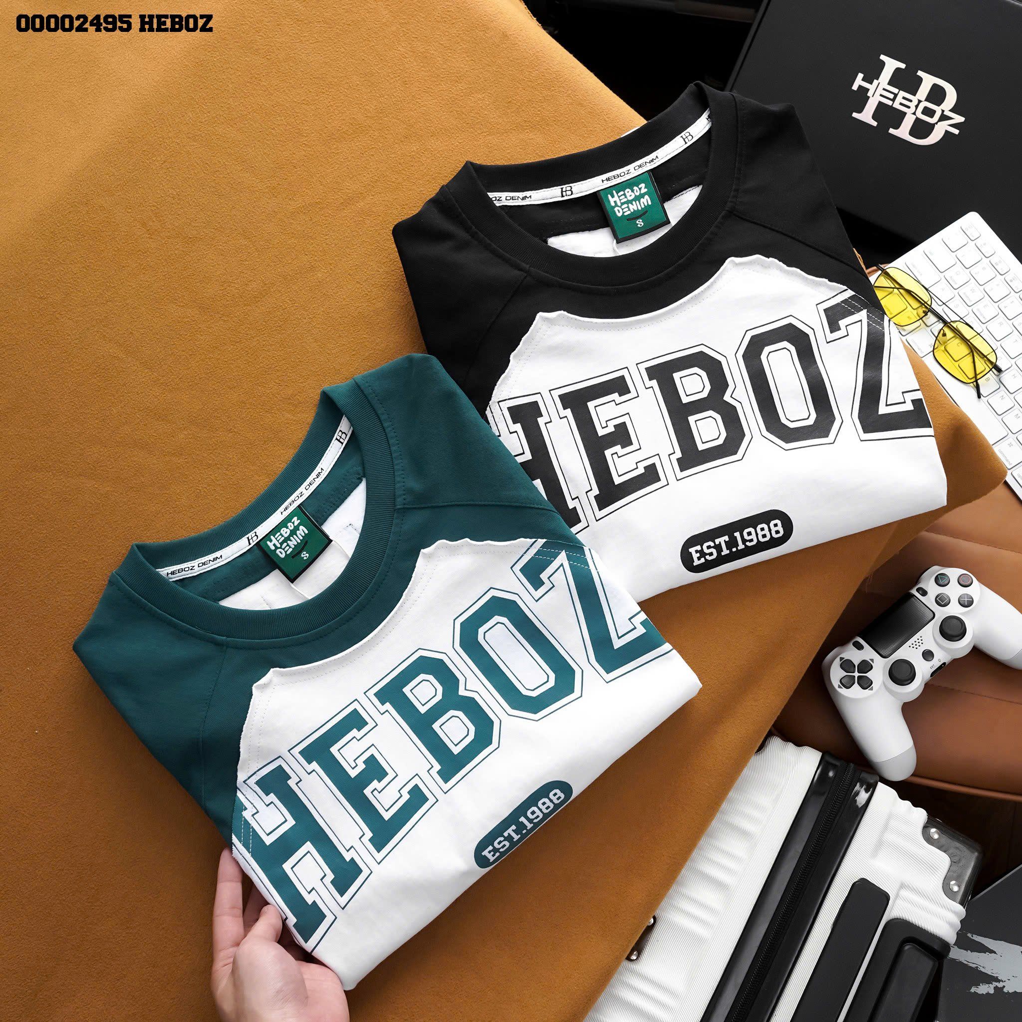 Áo thun nam Heboz raglan logo 2M - 00002495