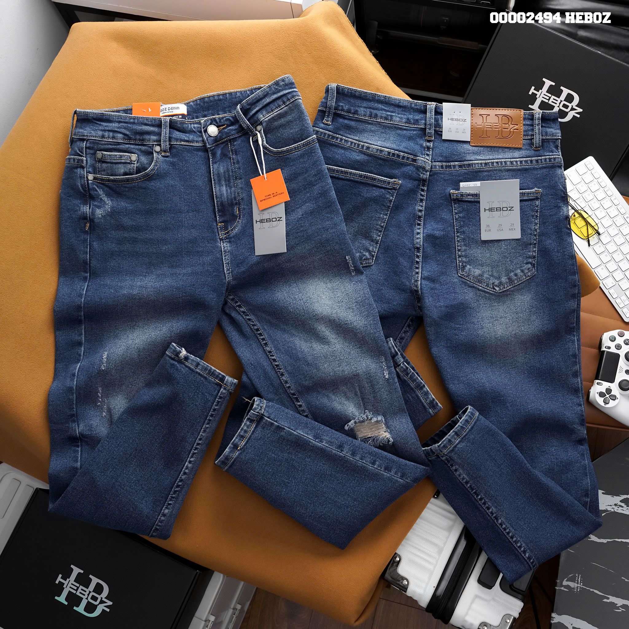 Quần jean nam Heboz basic dáng slim D103 - 00002494