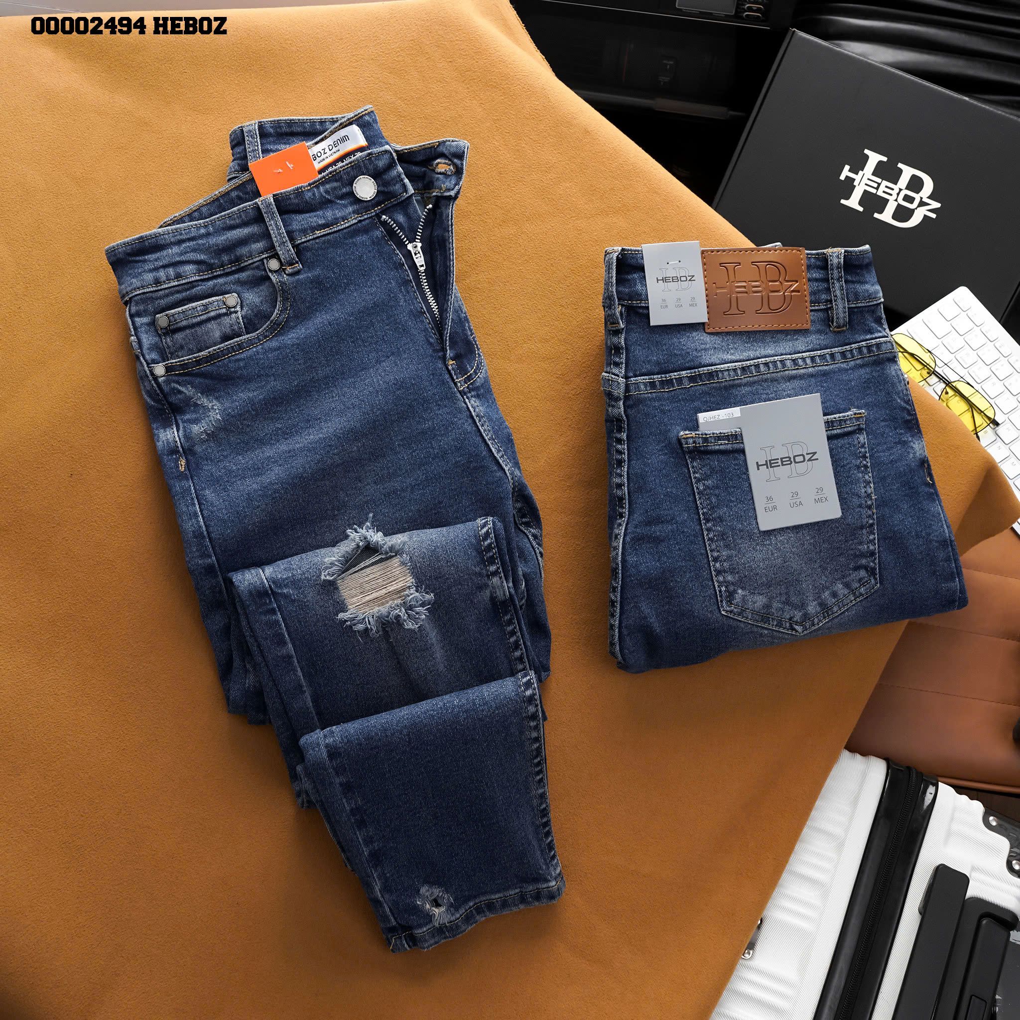Quần jean nam Heboz basic dáng slim D103 - 00002494