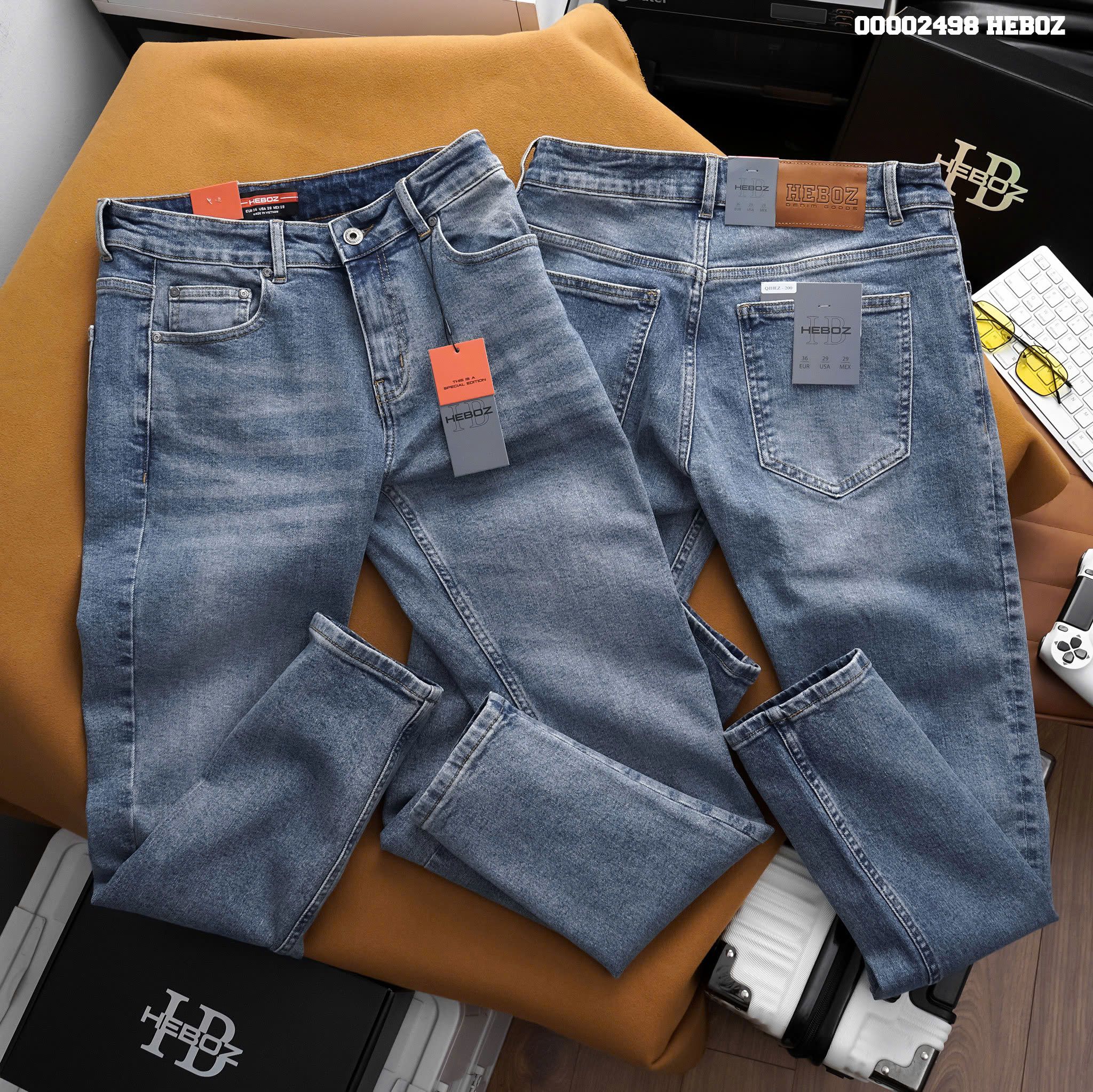Quần jean nam Heboz basic dáng slim D200 - 00002498