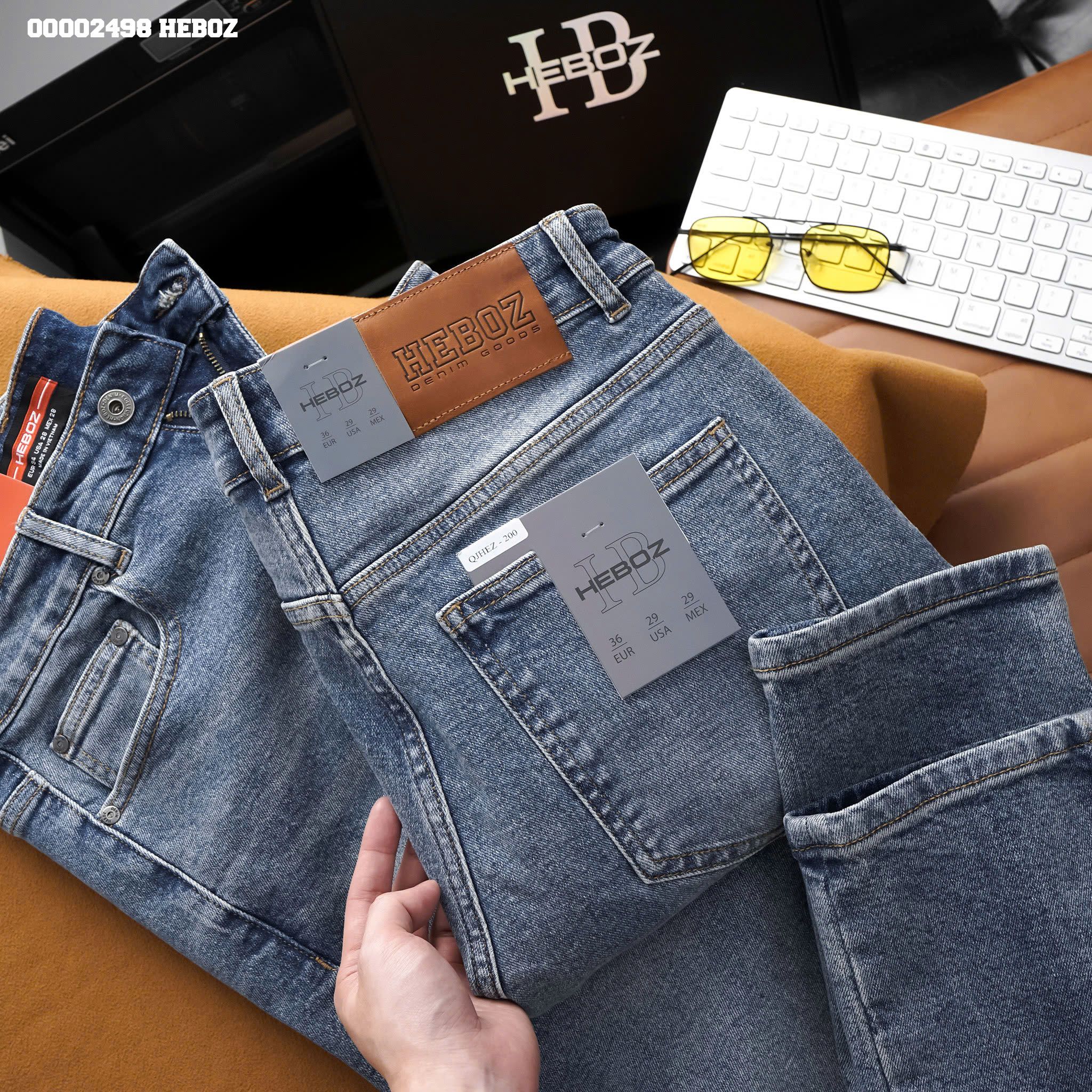 Quần jean nam Heboz basic dáng slim D200 - 00002498