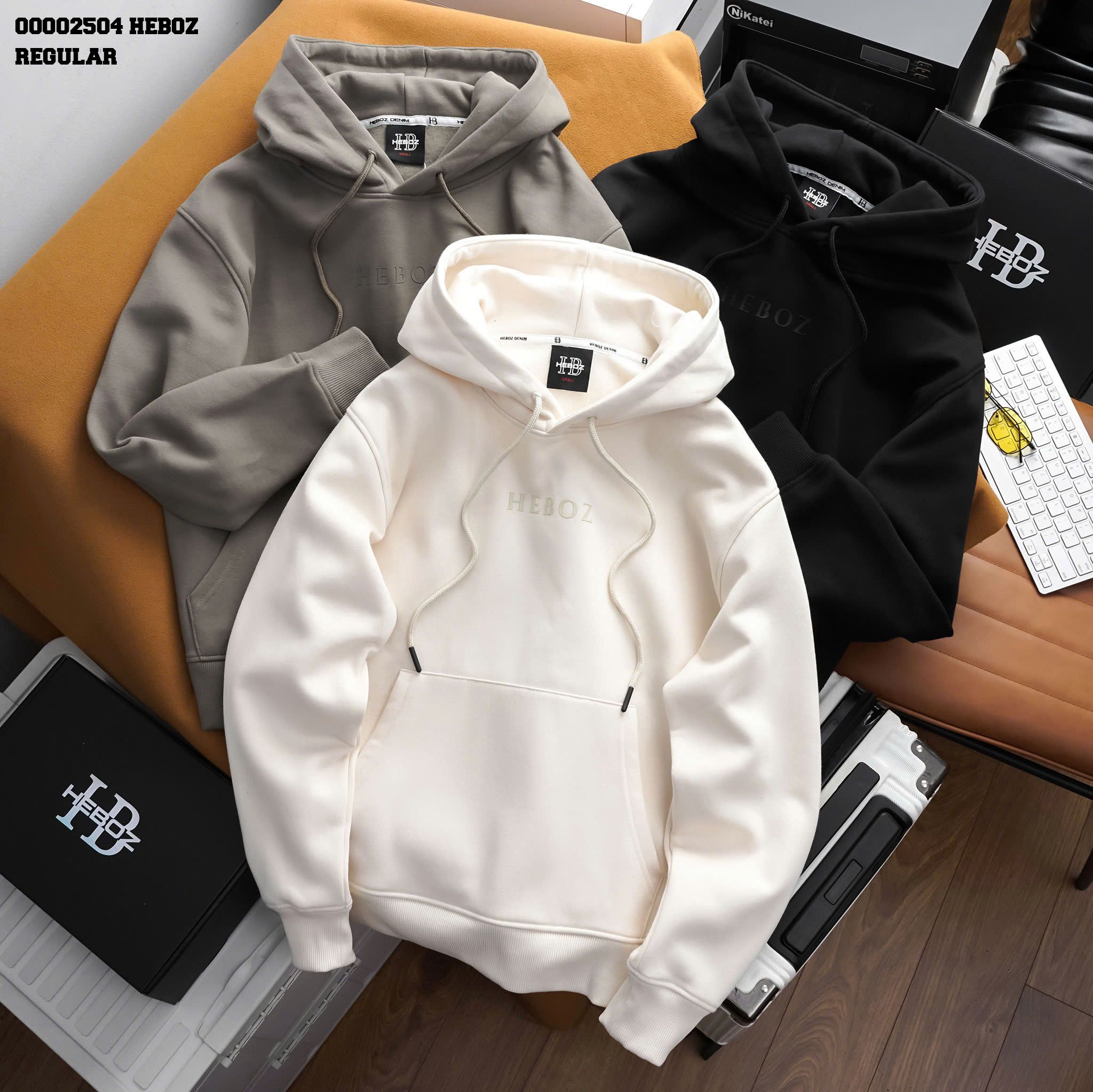Áo hoodie nam Heboz vải nỉ bông basic 3M - 00002504