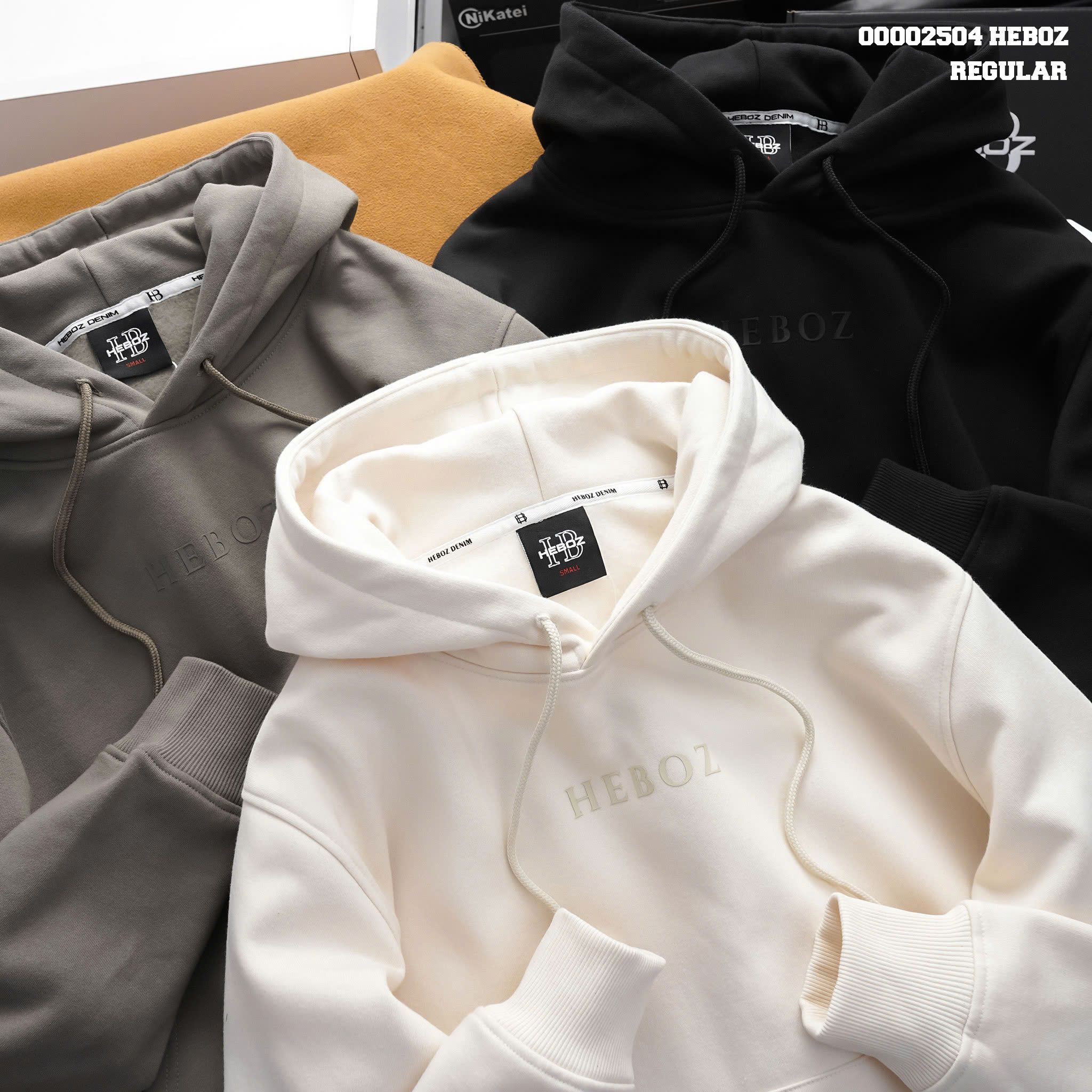 Áo hoodie nam Heboz vải nỉ bông basic 3M - 00002504
