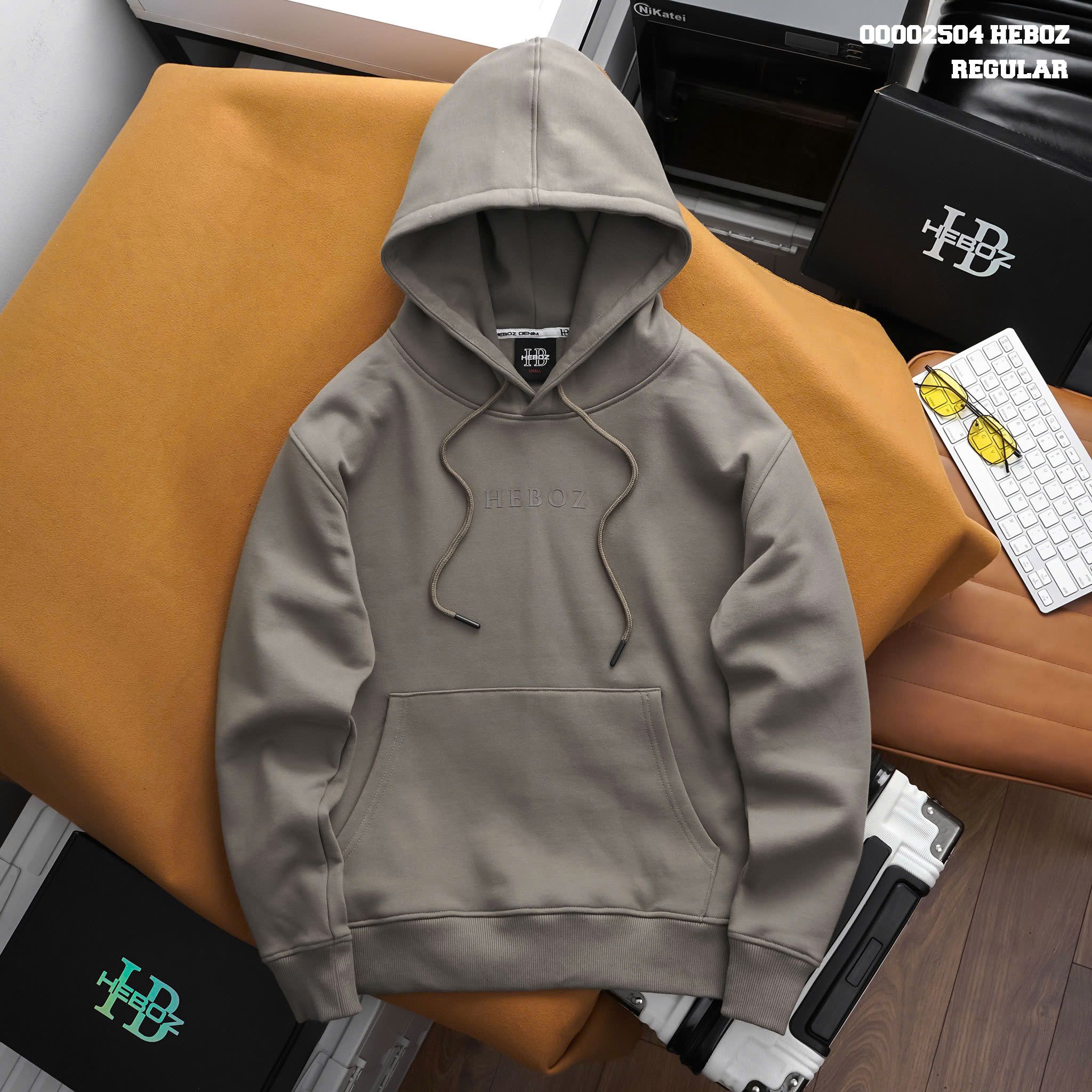 Áo hoodie nam Heboz vải nỉ bông basic 3M - 00002504