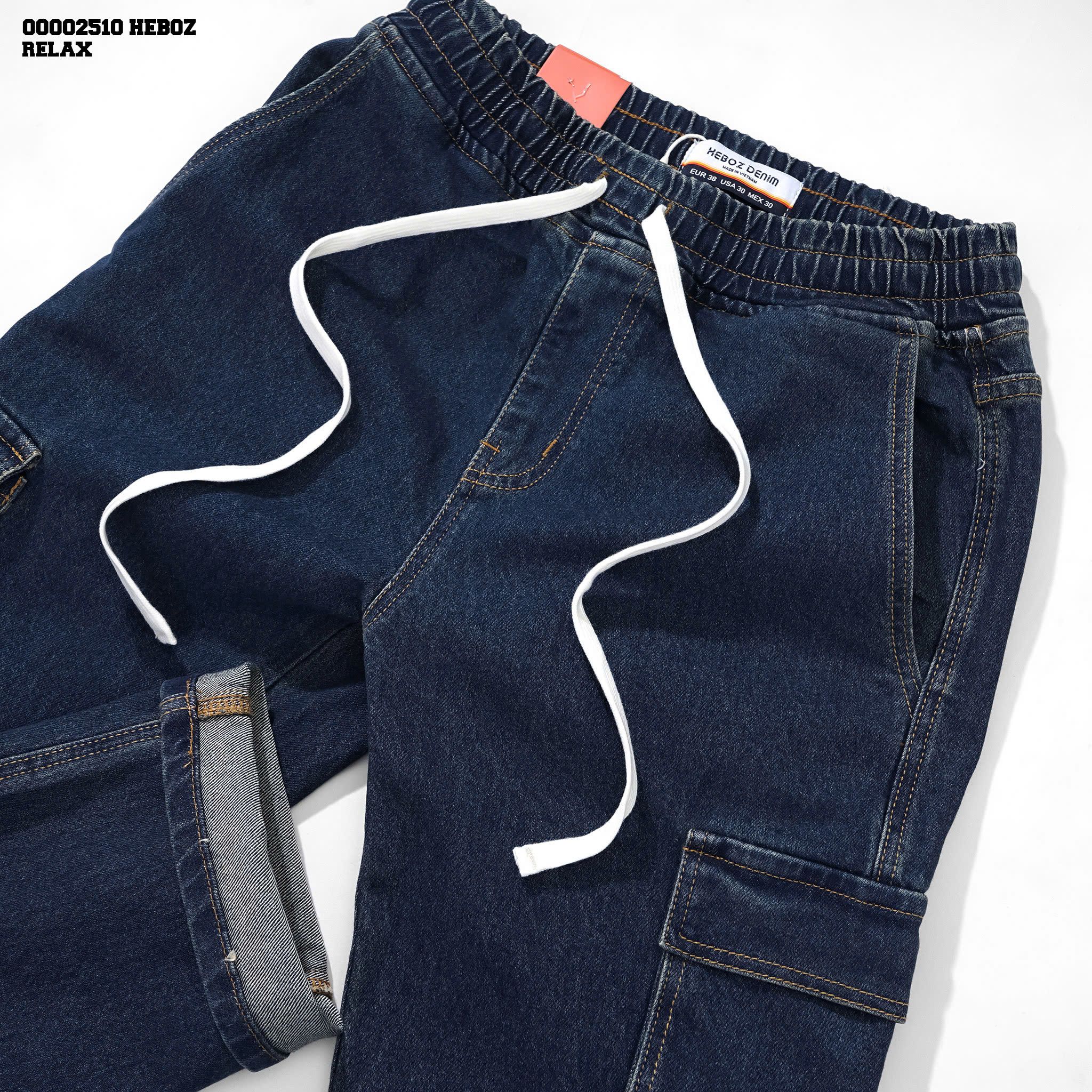 Quần jean nam Heboz cargo form relax D105 - 00002512