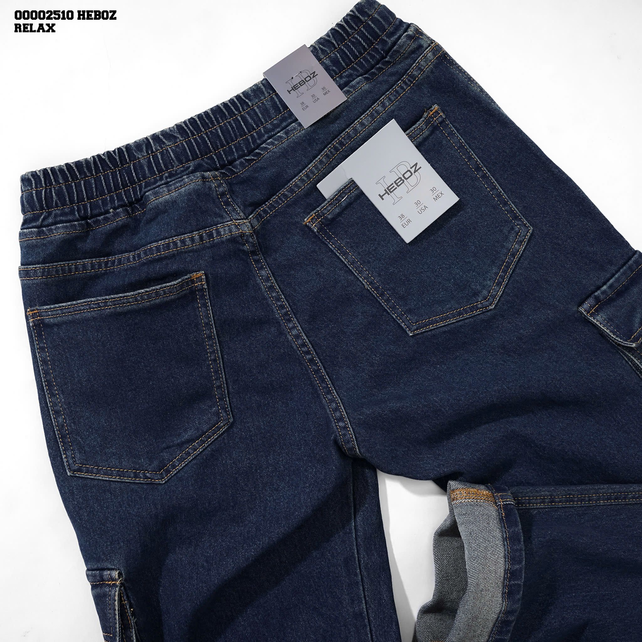 Quần jean nam Heboz cargo form relax D105 - 00002512