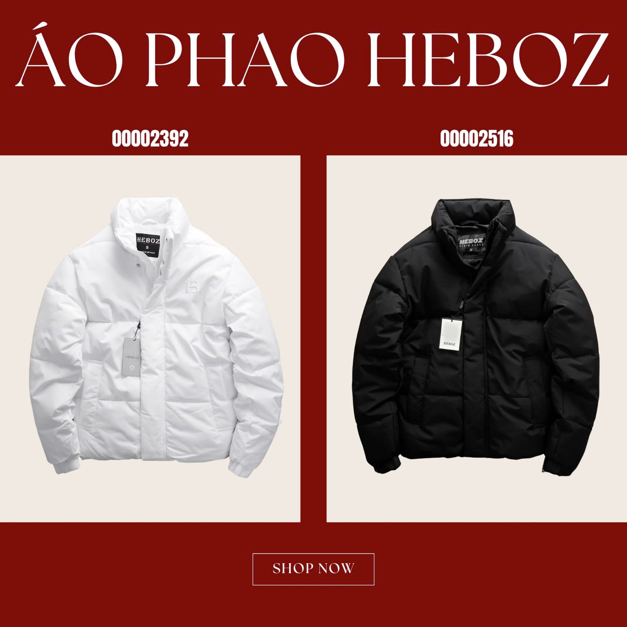Áo khoác phao nam Heboz Ấm form relax - 00002516