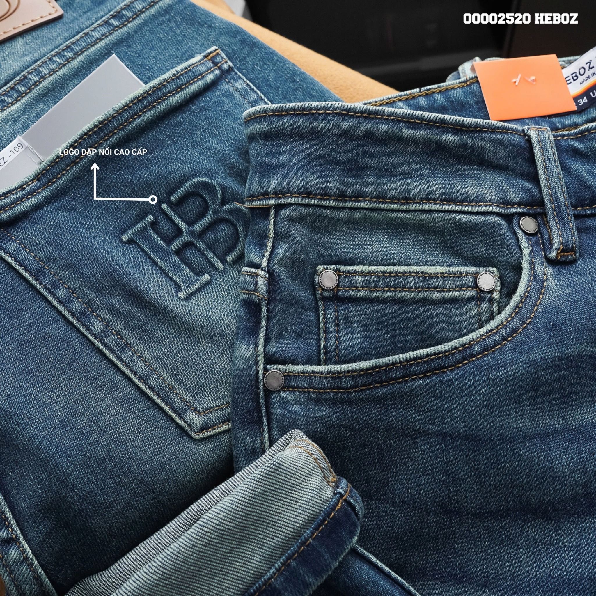 Quần jean nam Heboz basic form slim D-109 - 00002520