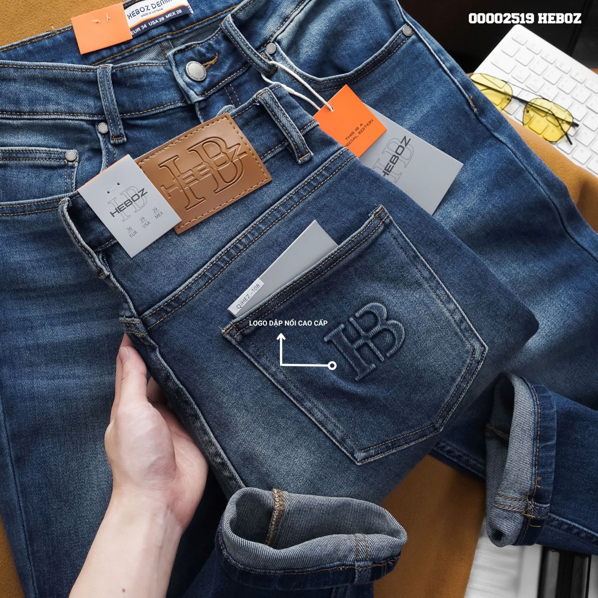 Quần jean nam Heboz basic form slim D-108 - 00002519