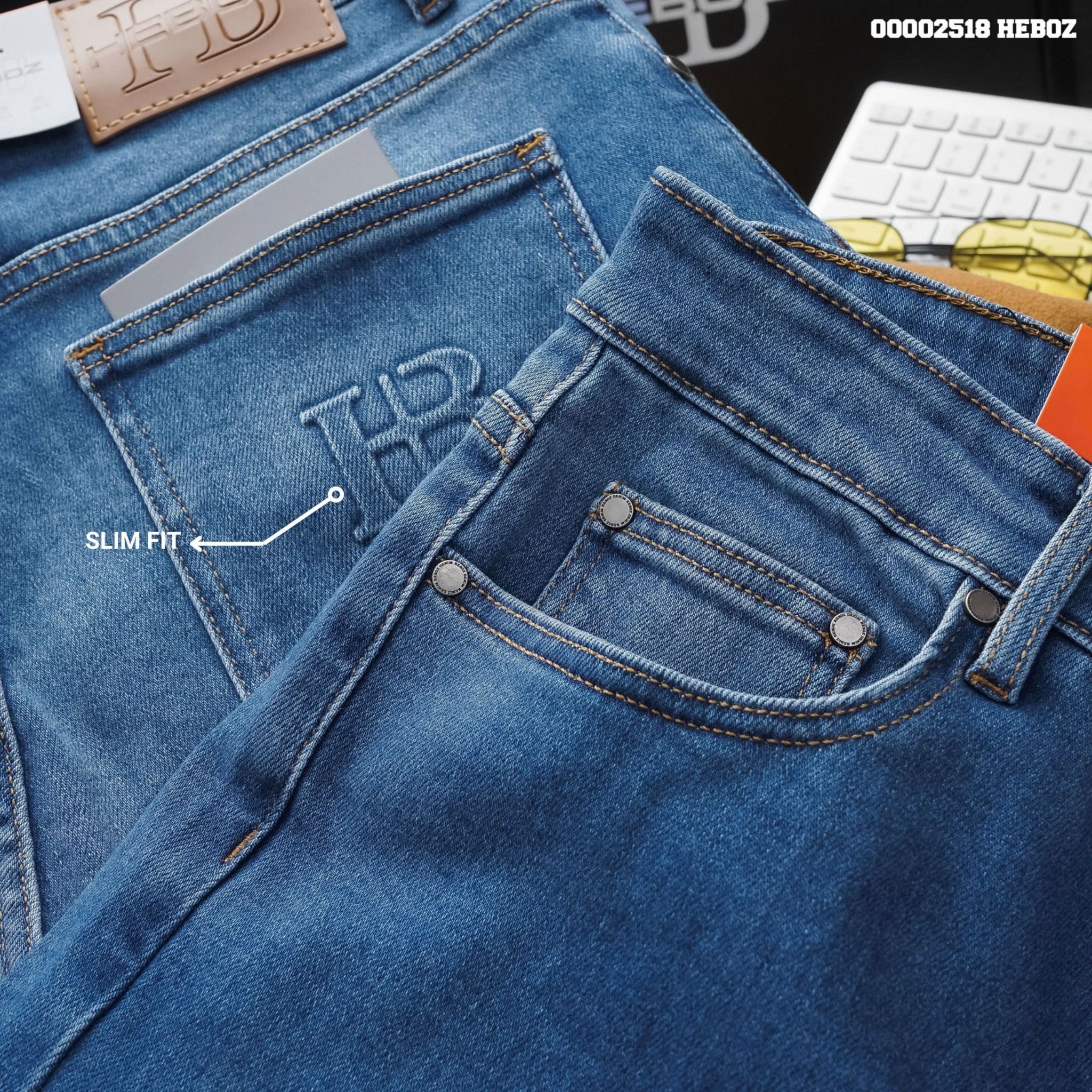 Quần jean nam Heboz basic form slim D-107 - 00002518