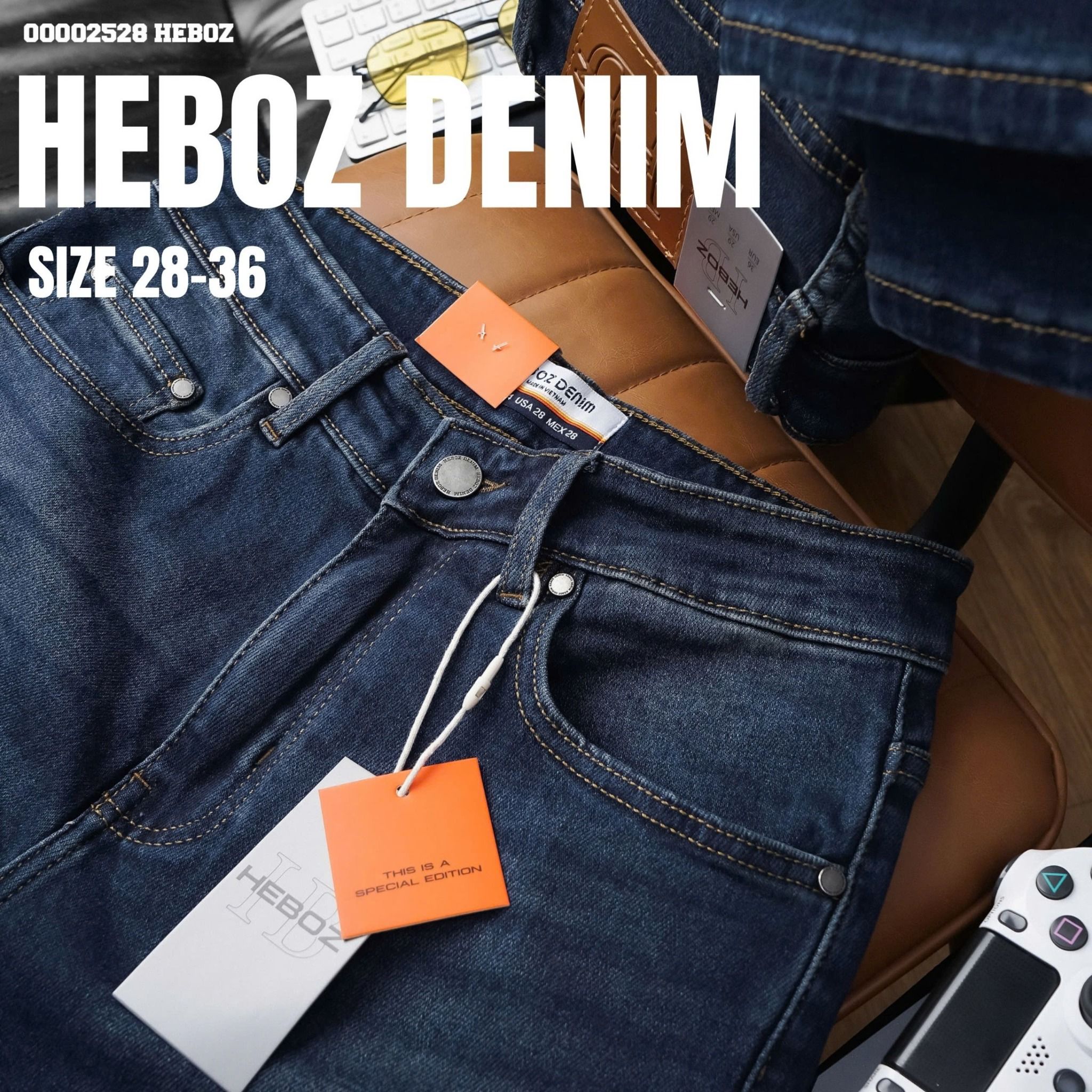 Quần jean nam Heboz basic dáng slim D112 - 00002528
