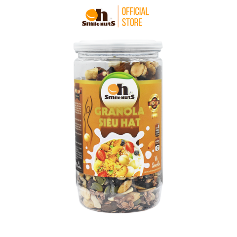  Granola Siêu Hạt Vị Socola, Ngũ Cốc Giảm Cân Smilenuts Hộp 450g 