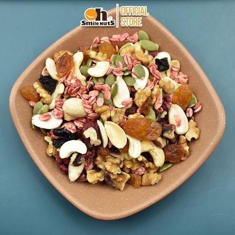  Granola Siêu Hạt Vị Dâu, Ngũ Cốc Giảm Cân Smilenuts Hộp 225g 