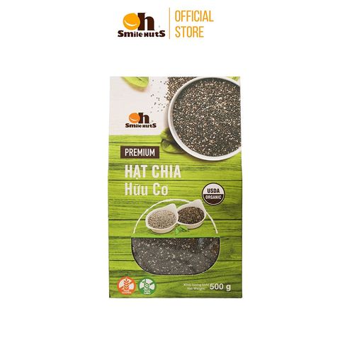  Hạt Chia Đen Hữu Cơ Smile Nuts Hộp 500g - Nhập Khẩu Từ Nam Mỹ 