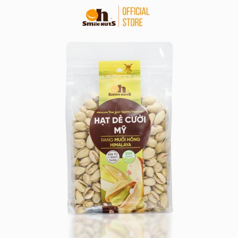  Hạt Dẻ Cười Mỹ Rang Muối Hồng Himalaya Túi Zipper 500g 