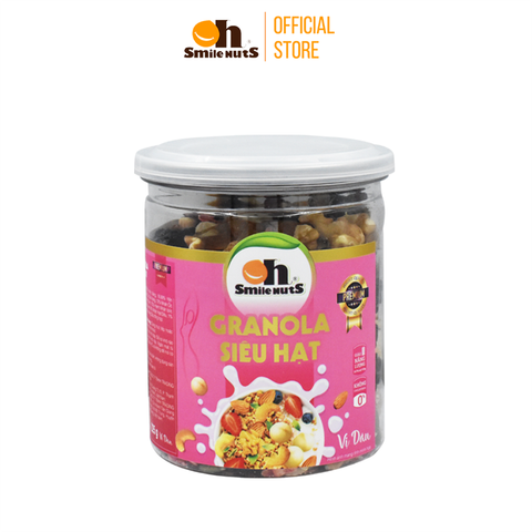  Granola Siêu Hạt Vị Dâu, Ngũ Cốc Giảm Cân Smilenuts Hộp 225g 