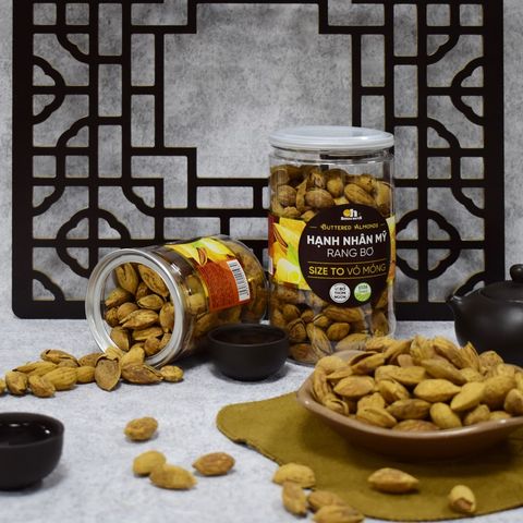  Hạnh Nhân Mỹ Rang Bơ Smile Nuts Hủ 350g 