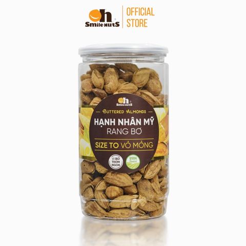  Hạnh Nhân Mỹ Rang Bơ Smile Nuts Hủ 350g 