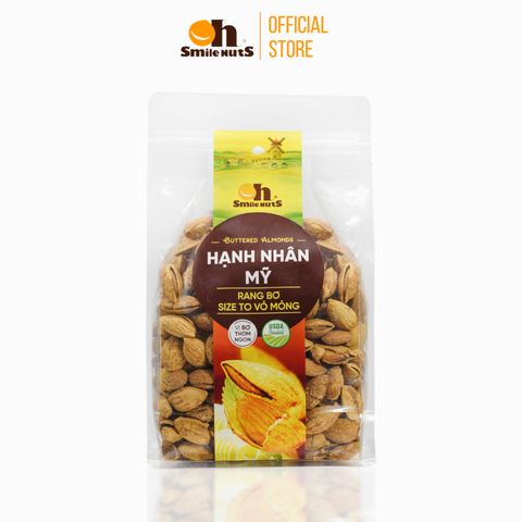  Hạnh Nhân Mỹ Rang Bơ Smile Nuts Túi 500g 