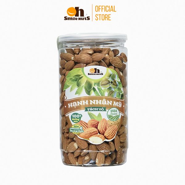 Hạnh Nhân Mỹ Tách Vỏ Nướng Smile Nuts Hộp 500g