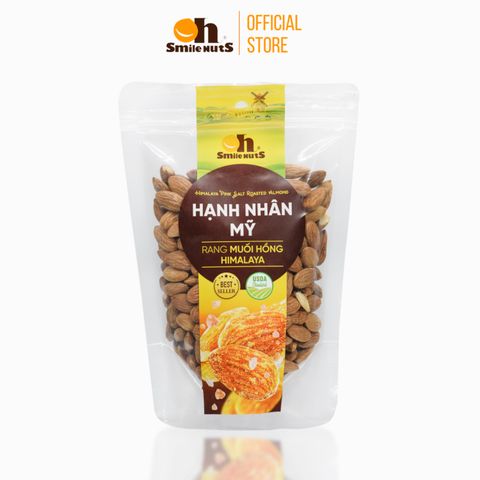  Hạnh Nhân Mỹ Rang Muối Hồng Himalaya Túi Zipper 350g 