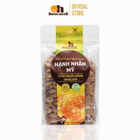  Hạnh Nhân Mỹ Rang Muối Hồng Himalaya Túi Zipper 500g 