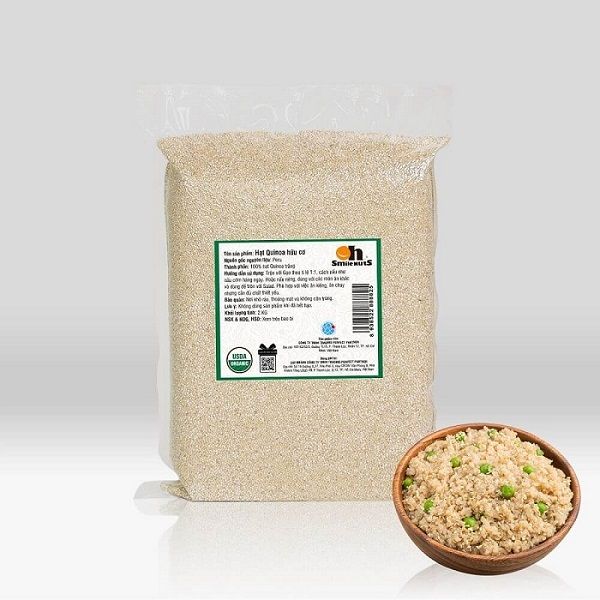 Hạt Quinoa Diêm Mạch Trắng Hữu Cơ Peru Smile Nuts Túi 2Kg