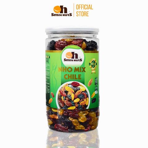  Nho Khô Mix Chile Thương Hiệu Smile Nuts Hộp 600g 