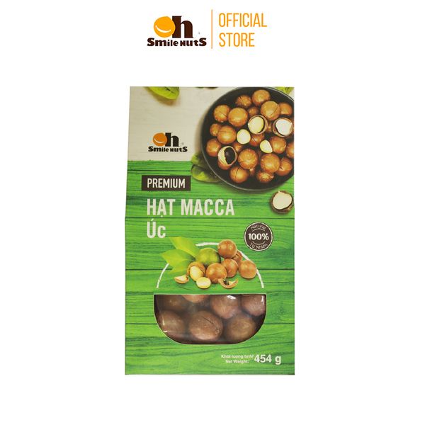 Hạt Macca Úc Nứt Vỏ Smile Nuts Hộp 454g