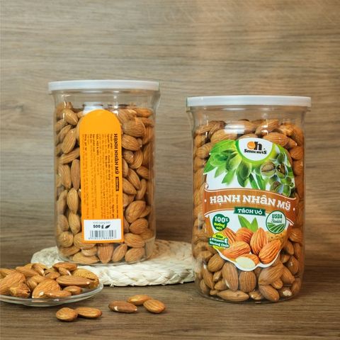 Hạt Hạnh Nhân Mỹ Tách Vỏ Nướng Smile Nuts Hộp 500g 