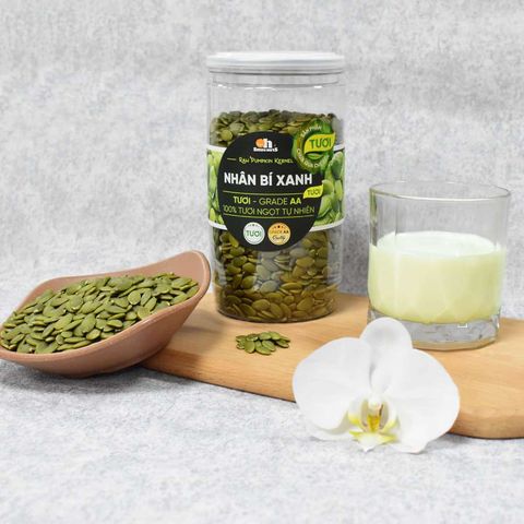  Nhân Bí Xanh Tươi Dùng Để Nấu Sữa Smile Nuts Hộp 500g 